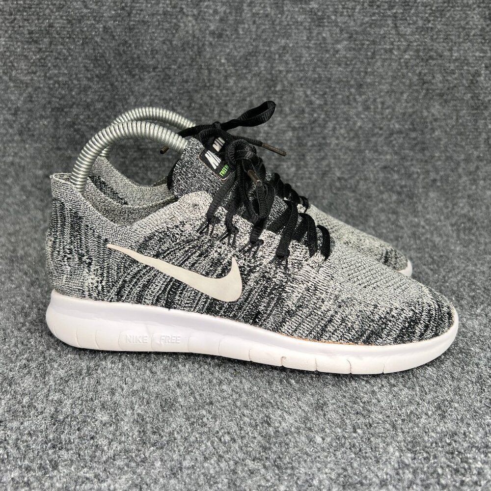 Nike Free RN Flykint 2017 Running Shoes Women's Size 6 Black White Oreo Athletic